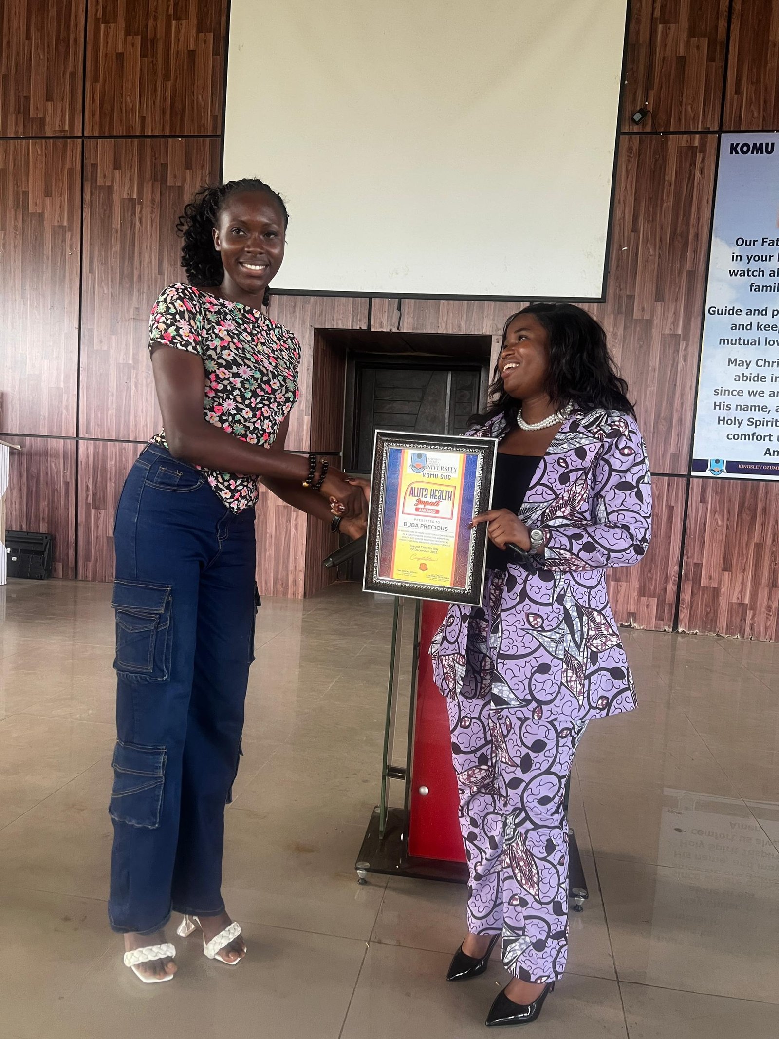 Certificate Presentation — Award Ceremony